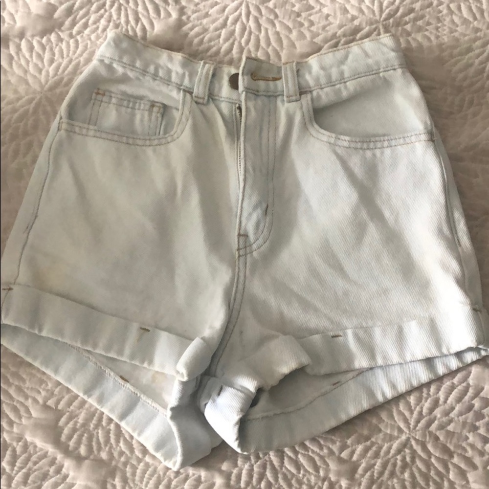 American Apparel High waisted jean shorts